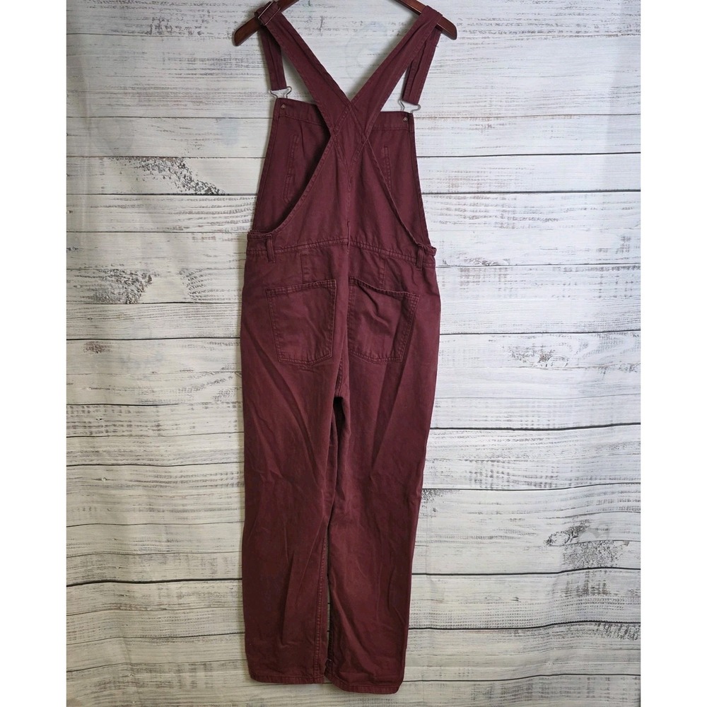 We The Free Free People Ziggy Denim Overalls Womens Medium Burgundy Straight Leg - Picture 3 of 8